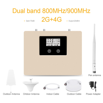 LCD800-GSM+4G 70dB Gain Dual Band GSM Booster 4G LTE Mobile Network Repeater