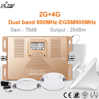 LTE 800MHz EGSM 900MHz Dual Band Repeater 2G 4G Cellular Signal Amplifier