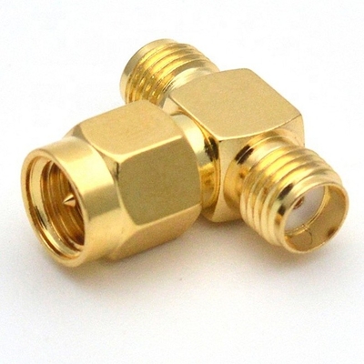 T Type Cell Phone Booster Cable Adapters SMA Male To Dual Female